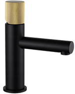 Mexen Elba One washbasin faucet, black/gold - 74101-75