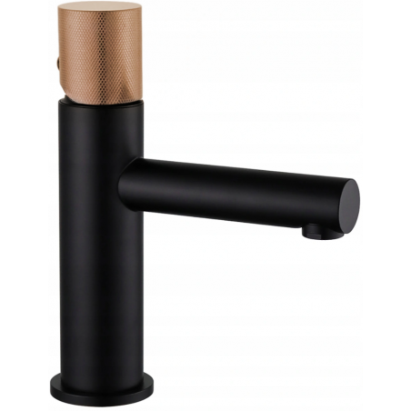 Mexen Elba One washbasin mixer tap, Black/Rose gold - 74101-76
