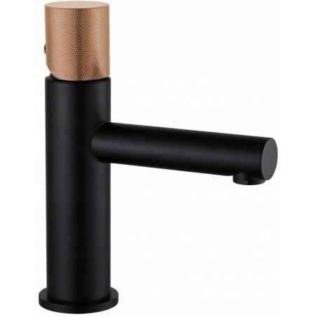 Mexen Elba One washbasin tap, black/pink gold - 74101-76