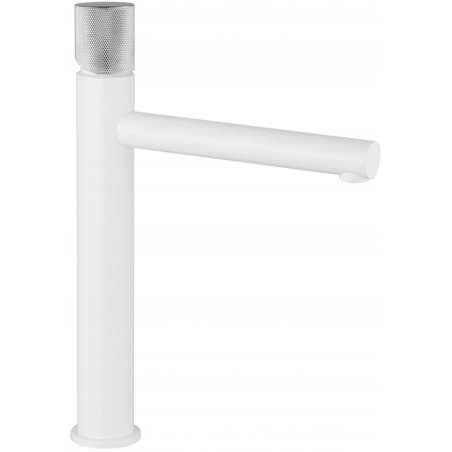 Mexen Elba One high washbasin faucet, white/chrome - 74111-22