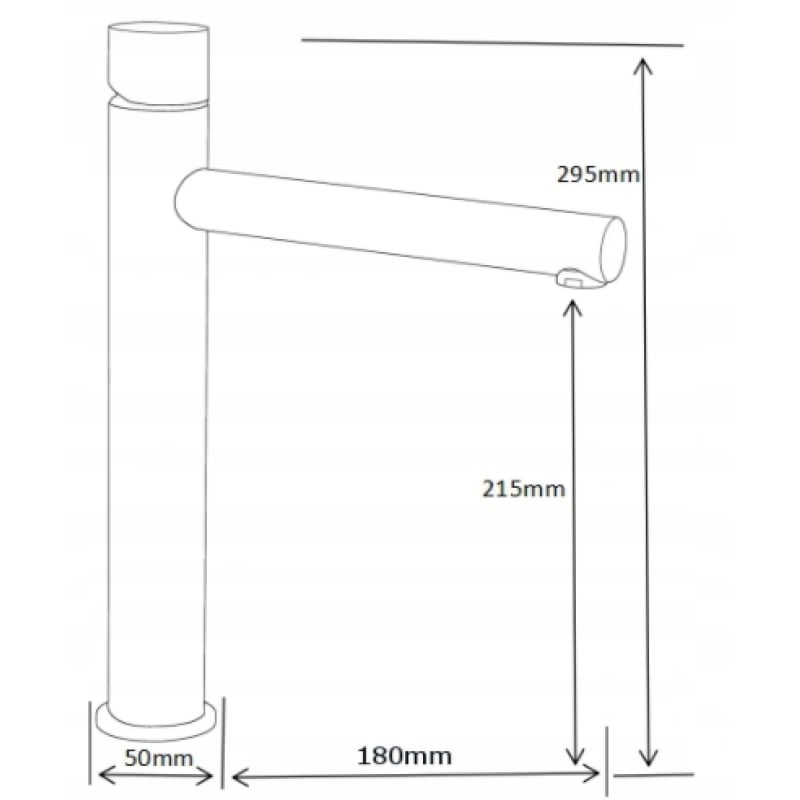 Mexen Elba One high washbasin faucet, brushed gun gray - 74111-66