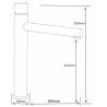 Mexen Elba One high washbasin faucet, brushed gun gray - 74111-66