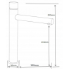 Mexen Elba One tall black washbasin faucet - 74111-70