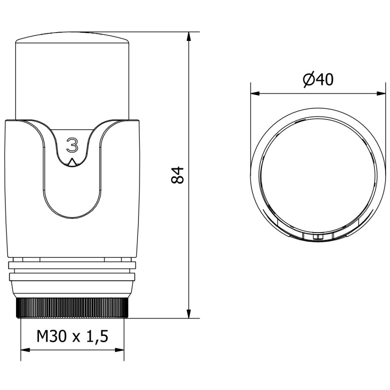 Mexen Uni-H thermostatic radiator head, white - W900-000-20