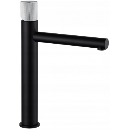 Mexen Elba One high basin mixer tap, black/chrome - 74111-77
