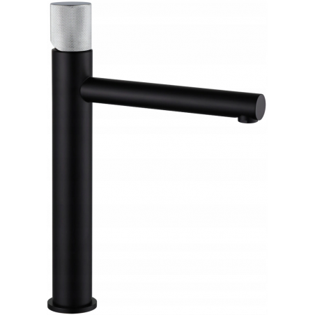 Mexen Elba One high washbasin faucet, black/chrome - 74111-77
