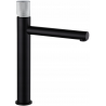 Mexen Elba One high basin mixer tap, black/chrome - 74111-77