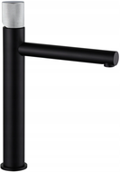Mexen Elba One high washbasin faucet, black/chrome - 74111-77