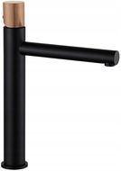 Mexen Elba One high washbasin mixer tap, Black/Rose gold - 74111-76