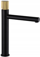 Mexen Elba One high basin mixer tap, black/gold - 74111-75