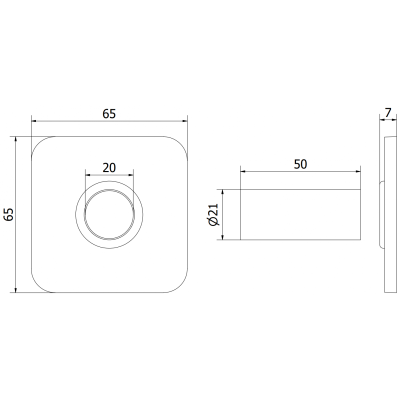 Mexen Uni-Term S single masking set for radiator, black - W909-000-70
