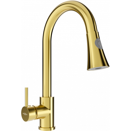 Mexen Elia kitchen mixer tap, Gold - 670101-50