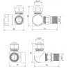Mexen axial radiator valves, anthracite - W903-000-66