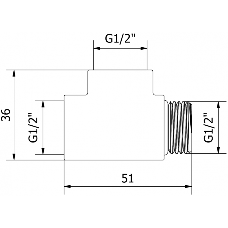 Mexen Uni-Term tee for electric heater, gold - W906-000-50