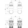 Mexen dual-pipe radiator valve DN50, angled 1/2"x3/4", nickel - W911-012-01