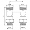 Mexen radiator valve double-pipe DN50, straight 1/2"x3/4", nickel - W912-012-01