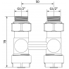 Mexen radiator valve double-pipe DN50, straight 1/2"x16 mm, nickel - W912-016-01