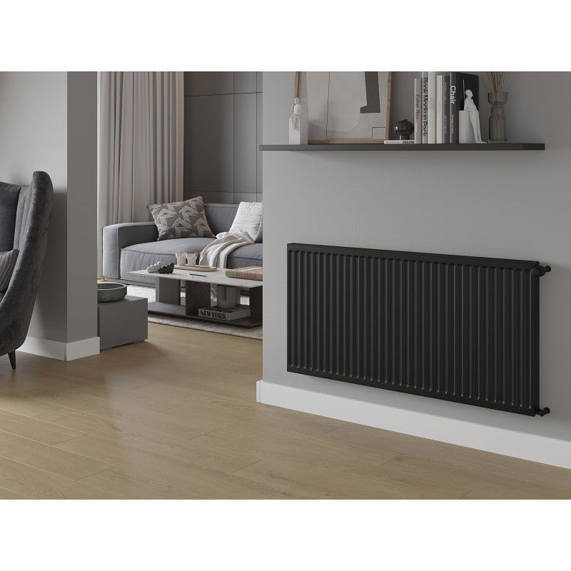 Mexen C11 panel radiator 400 x 2200 mm, side connection, 1426 W, black - W411-040-220-70