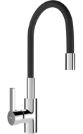 Mexen Flex kitchen faucet, chrome/black - 670900-07