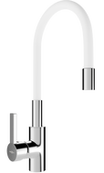 Mexen Flex kitchen faucet, chrome/white - 670900-02