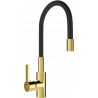 Mexen Flex kitchen mixer tap, Gold/Black - 670900-57