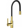 Mexen Flex kitchen tap, gold/black - 670900-57