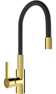 Mexen Flex kitchen faucet, gold/black - 670900-57