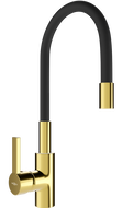 Mexen Flex kitchen tap, gold/black - 670900-57
