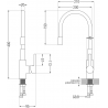 Mexen Flex kitchen faucet, gold/black - 670900-57
