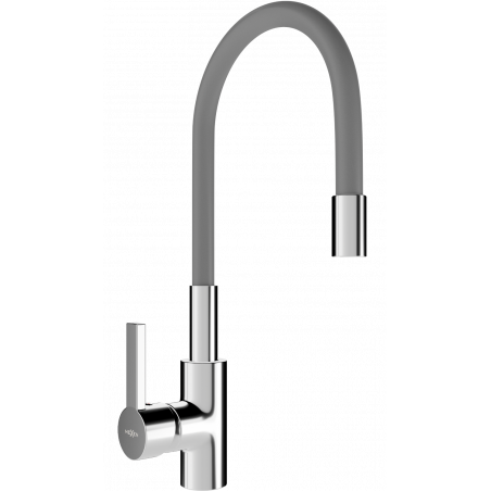 Mexen Flex kitchen faucet, chrome/gray - 670900-06