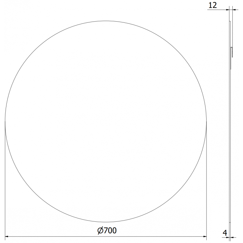 Mexen Alto round bathroom mirror 70 cm - 9853-070-070-000-00