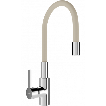Mexen Flex kitchen mixer tap, Chrome/Beige - 670900-09