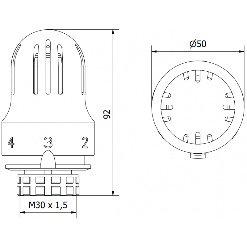 Mexen Uni-Term thermostatic radiator valve, white - W908-004-20