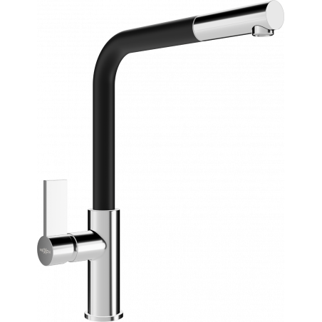 Mexen Flora kitchen faucet, chrome/black - 670401-07