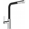 Mexen Flora kitchen faucet, chrome/black - 670401-07
