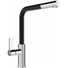 Mexen Flora kitchen tap, chrome/black - 670401-07