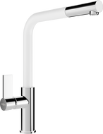 Mexen Flora kitchen faucet, chrome/white - 670401-02