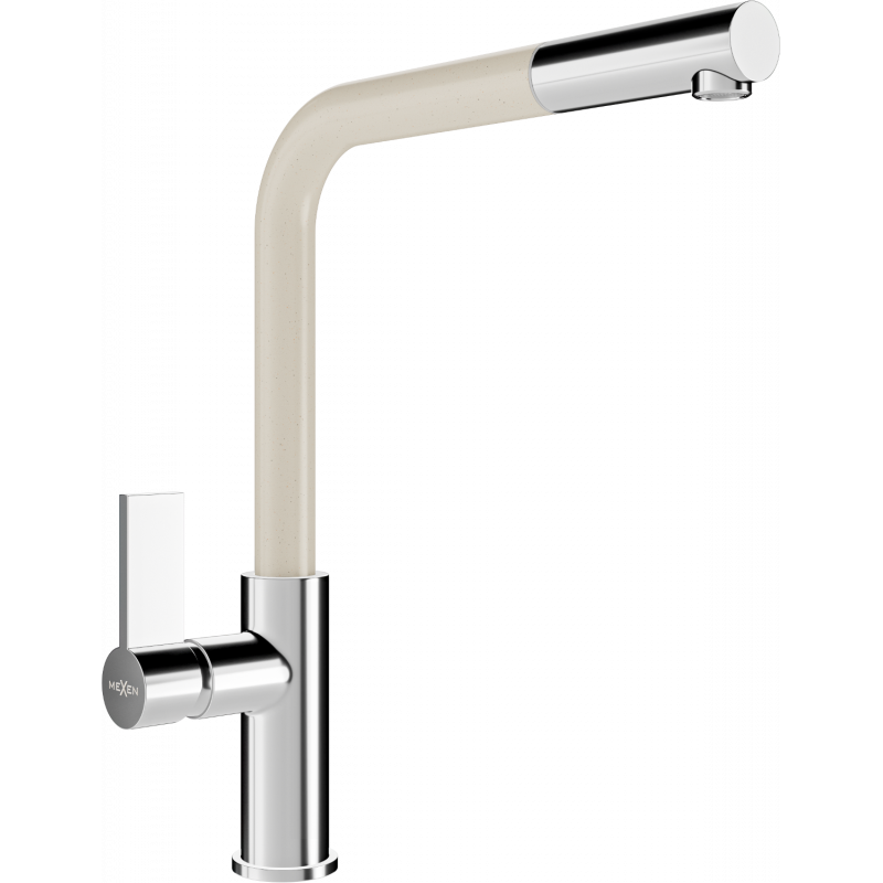 Mexen Flora kitchen faucet, chrome/beige - 670401-09