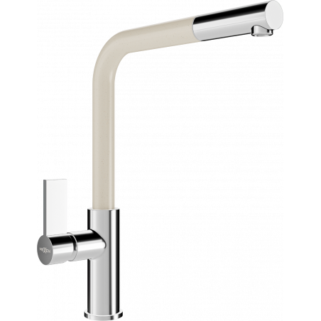 Mexen Flora kitchen faucet, chrome/beige - 670401-09
