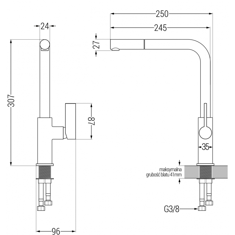 Mexen Flora kitchen faucet, chrome/beige - 670401-09