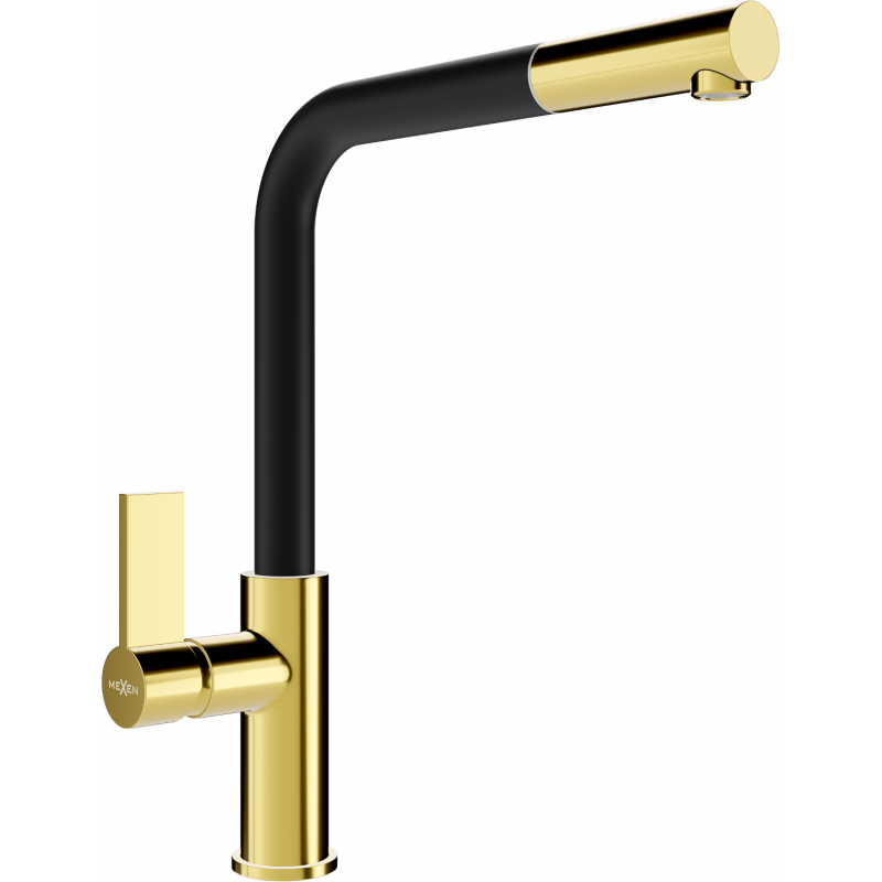 Mexen Flora kitchen mixer tap, Gold/Black - 670401-57
