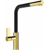 Mexen Flora kitchen mixer tap, Gold/Black - 670401-57