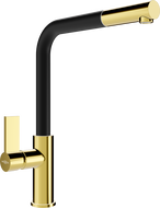 Mexen Flora kitchen mixer tap, Gold/Black - 670401-57