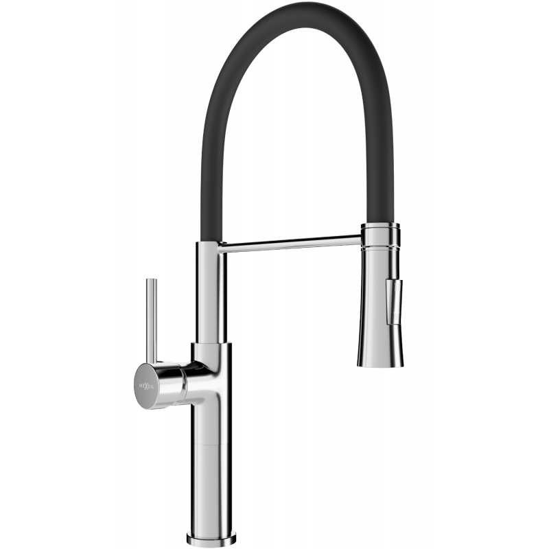 Mexen Dina kitchen tap, chrome/black - 672701-07