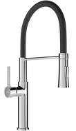 Mexen Dina kitchen faucet, chrome/black - 672701-07