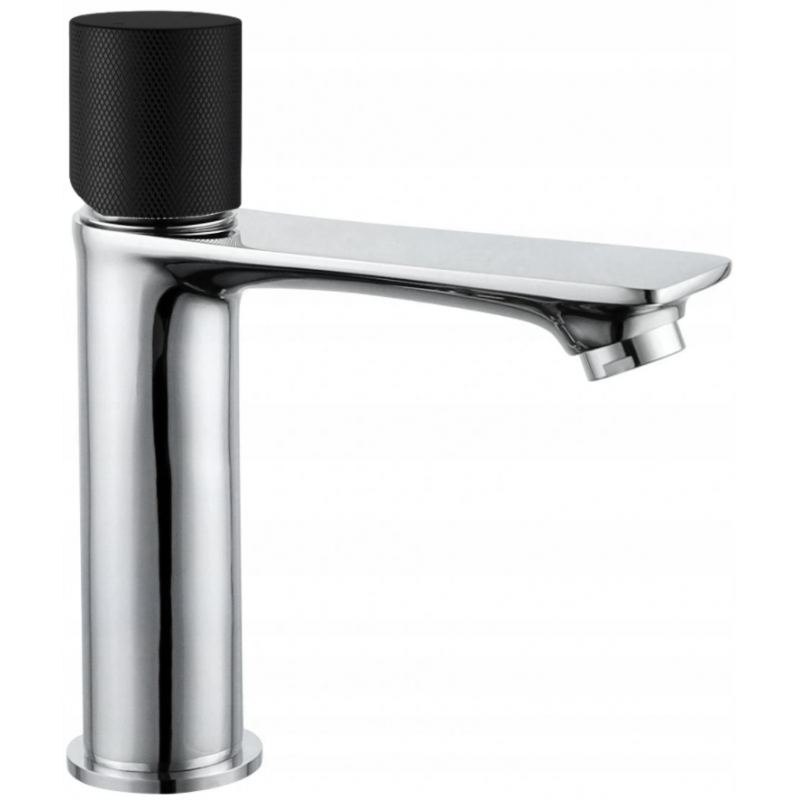 Mexen Royo One washbasin tap, chrome/black - 72201-07