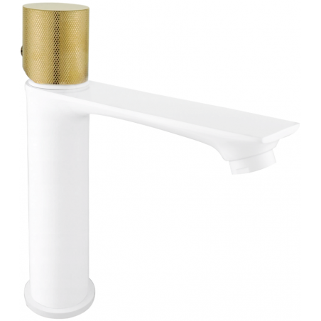 Mexen Royo One sink faucet, white/gold - 72201-25
