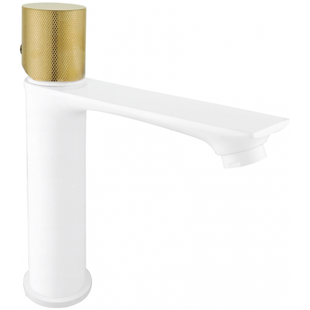 Mexen Royo One washbasin tap, white/gold - 72201-25
