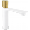 Mexen Royo One sink faucet, white/gold - 72201-25