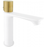 Mexen Royo One washbasin tap, white/gold - 72201-25